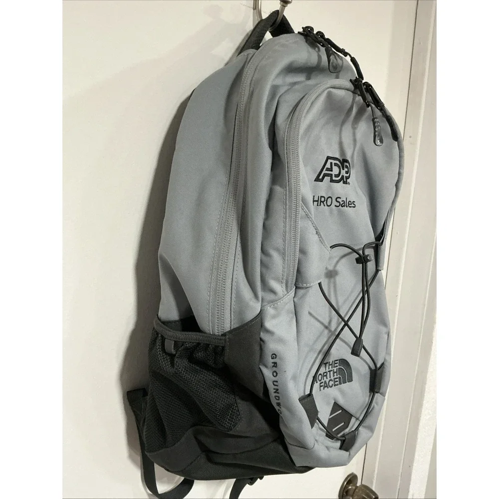 The North Face Groundwork Backpack, Gray, ADP Logo, Travel, School, Hike